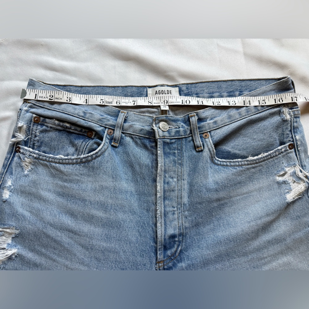 AGOLDE Women's 90’s Crop Light Blue Jeans size 29 - Picture 14 of 16